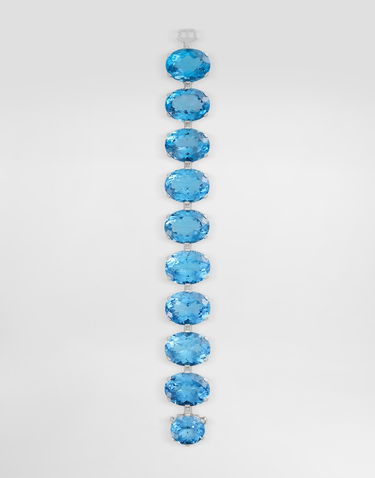 Náramok Dolce & Gabbana Anna Bracelet In 18-carat White Gold With Topazes And Diamonds Onesize Modrá | WBSB1GWTOP180001, 1