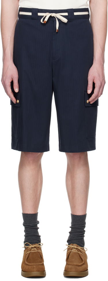 Šortky Drôle de Monsieur Drole De Monsieur 'Le Short Workwear Chevron' Shorts Navy | G-BS155-CO106-NY, 0
