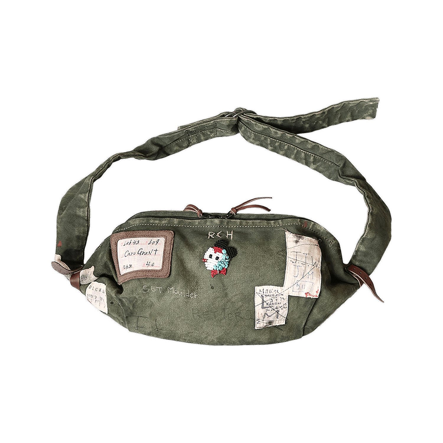 Ľadvinka KAPITAL Canvas Little Snufkin Bag Zelené | EK 1124 KHAK, 0