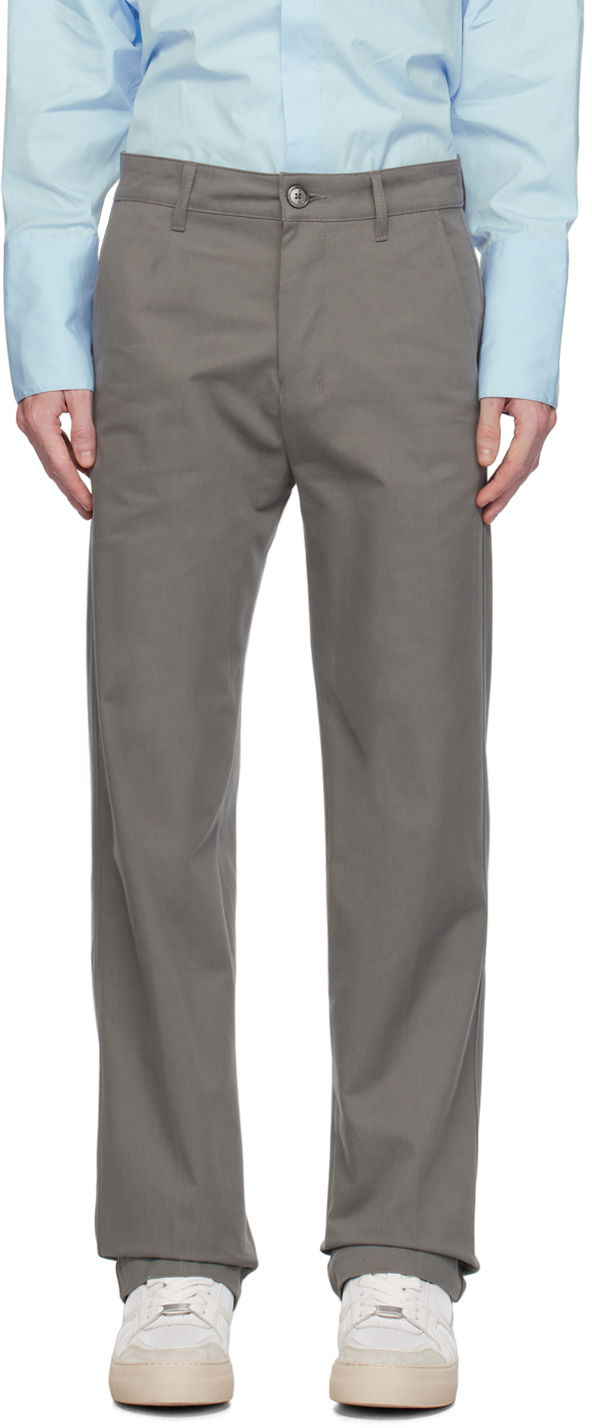 Nohavice AMI Creased Trousers Šedá | HTR005.CO0051, 0
