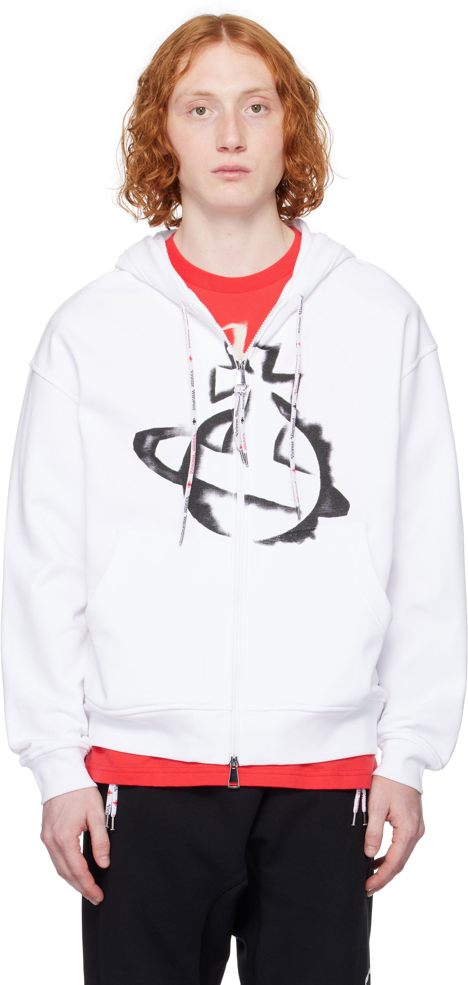 Mikina Vivienne Westwood Vivienne Westwood Stencil Orb Zip Hoodie Biela | 2I01000I-J006O-, 0