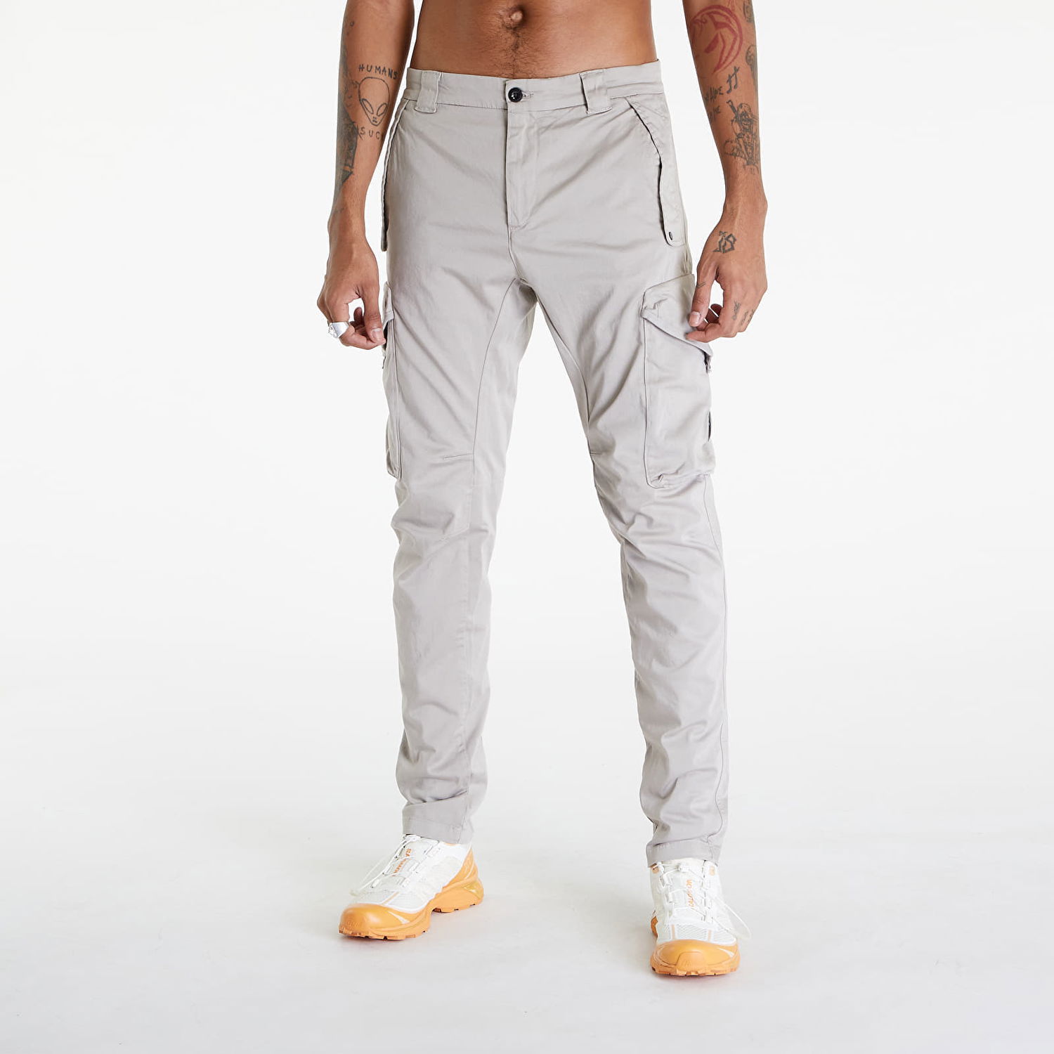 Cargo nohavice C.P. Company Stretch Sateen Ergonomic Lens Cargo Pants Goat Šedá | 16CMPA058A005694G-319, 0