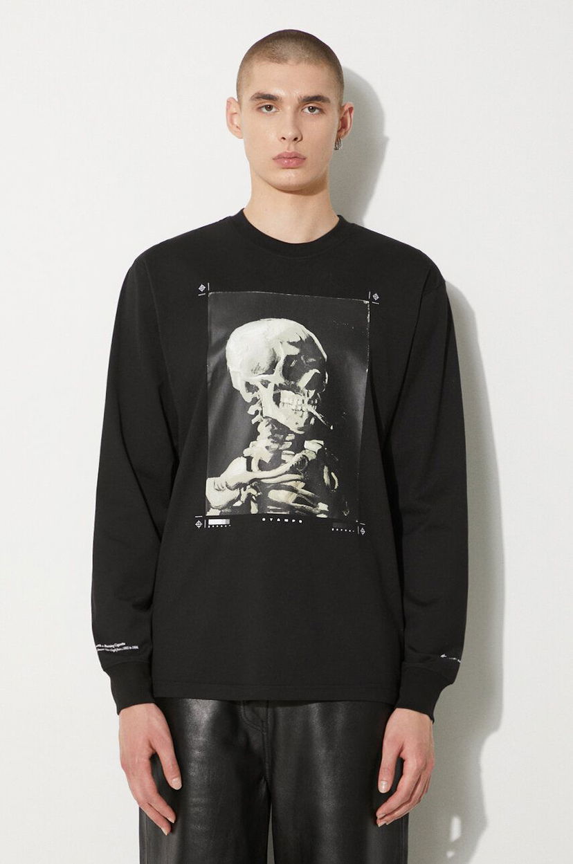 Tričko Stampd STAMPD Skeleton Relaxed Fit Graphic Long Sleeve T-Shirt Čierna | SLA.M3249LT.BLK