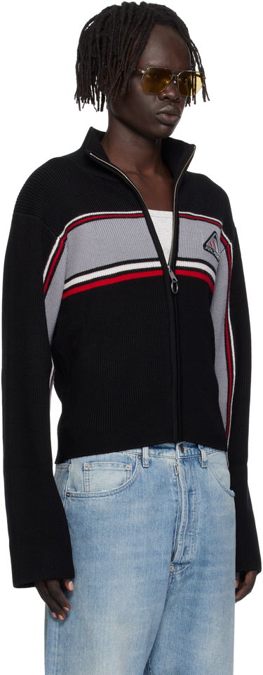 Mikina Martine Rose Martine Rose Cropped Cable Zip-Up Sweatshirt Čierna | 976YA09009, 1