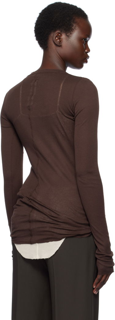 Sveter Rick Owens Rick Owens Hollywood Rib Long Sleeve T-Shirt Hnedá | RP01E7202 MR, 2