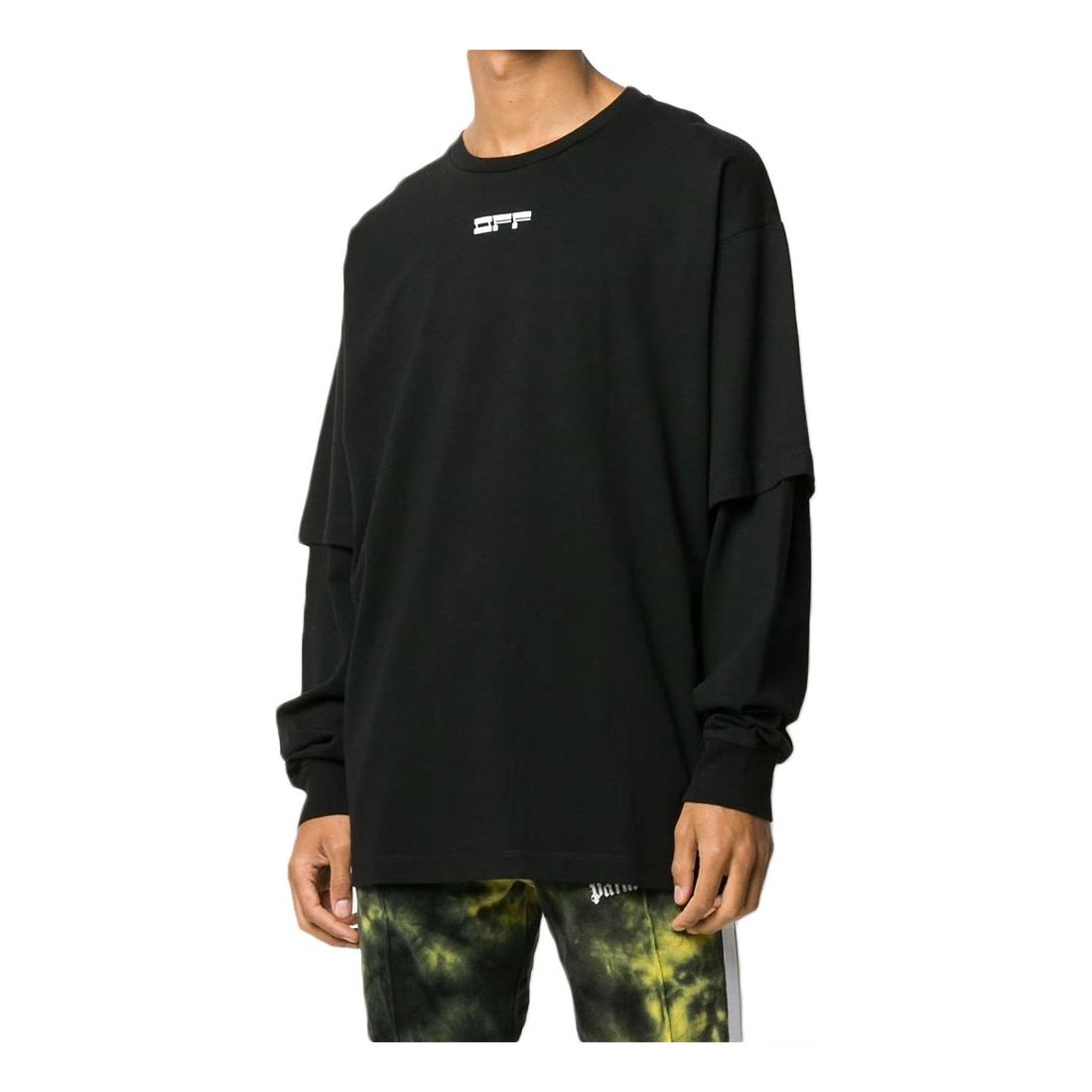 Tričko Off-White Layered Long Sleeve T-Shirt Čierna | OMAB022E20JER0051001, 0