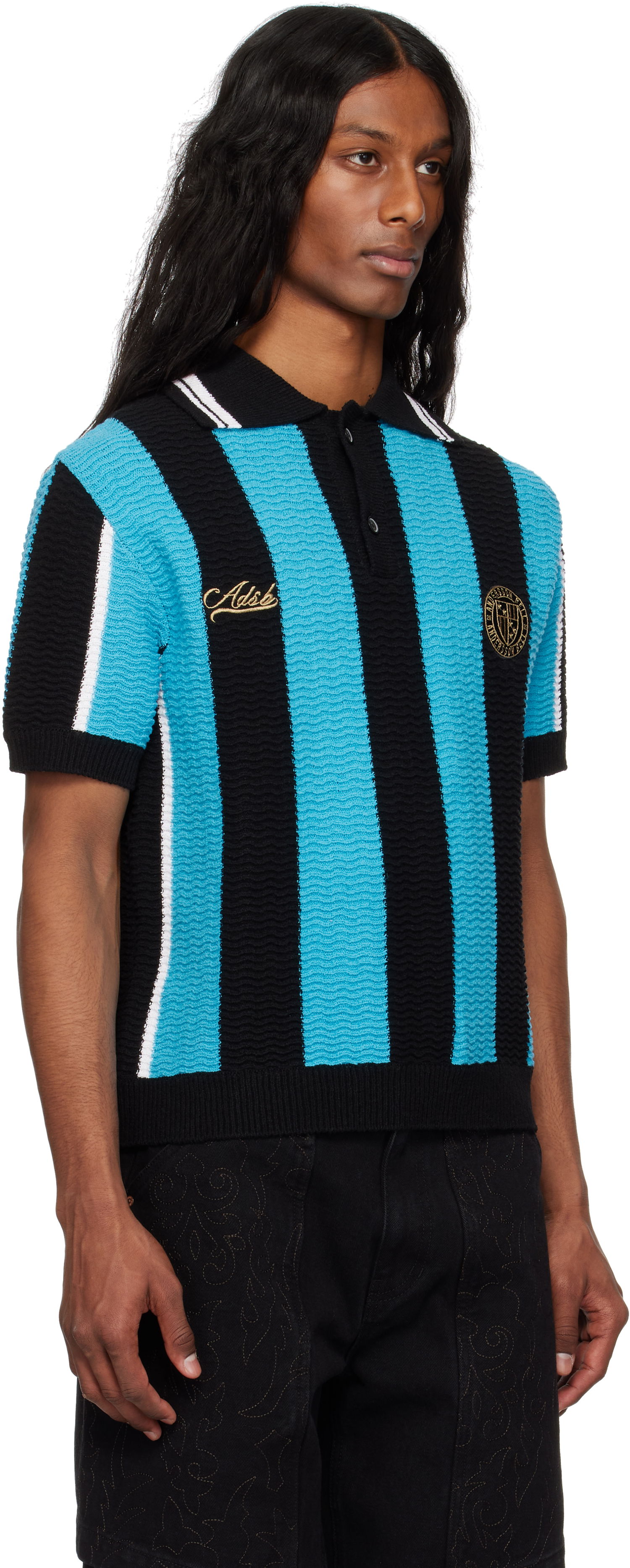 Polo tričko Andersson Bell Andersson Bell Stripe Soccer Polo Sweater Modrá | atb1325m, 1