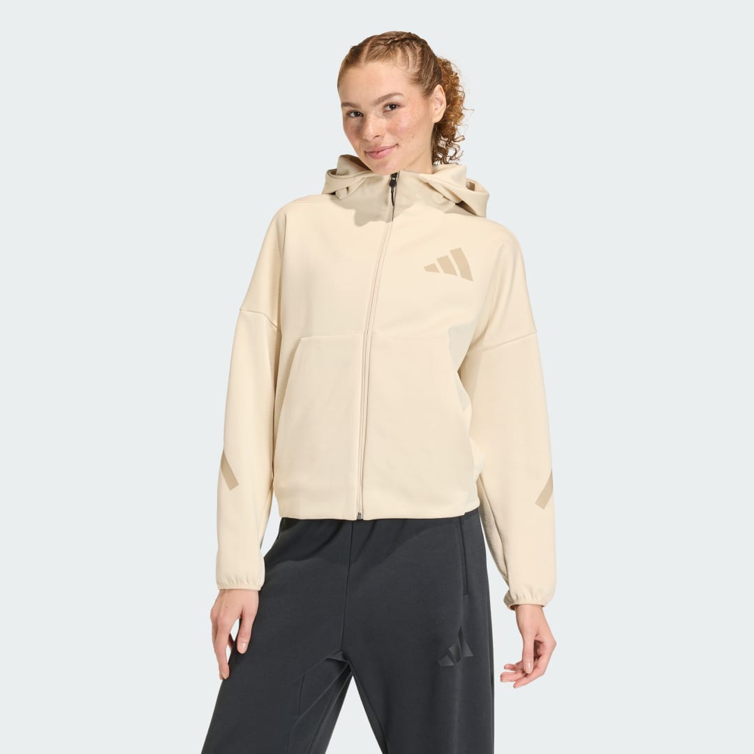 Mikina adidas Performance Z.N.E. Full-Zip Hoodie Béžová | KE4746, 0