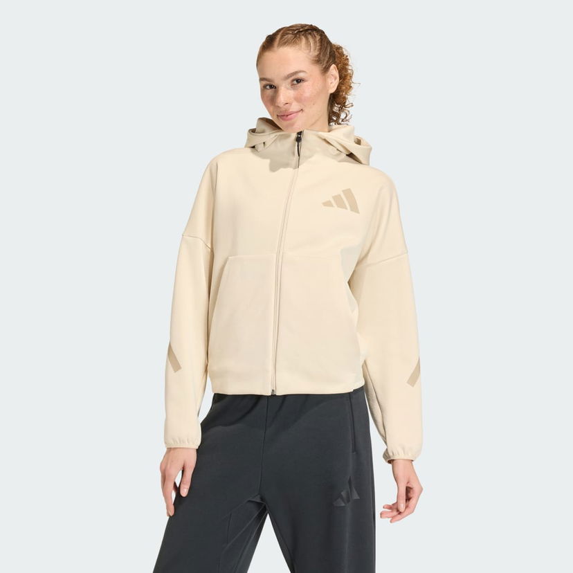 Mikina adidas Performance Z.N.E. Full-Zip Hoodie Béžová | KE4746