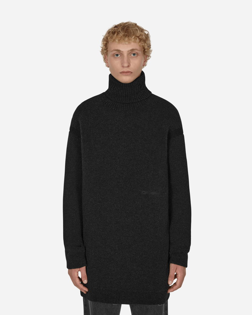 Sveter Off-White Micro Bouclé Knit Turtleneck Black Čierna | OMHF039F22KNI001 1010