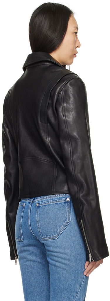 Bunda Dion Lee Cropped Leather Biker Jacket Čierna | C4048P23, 2