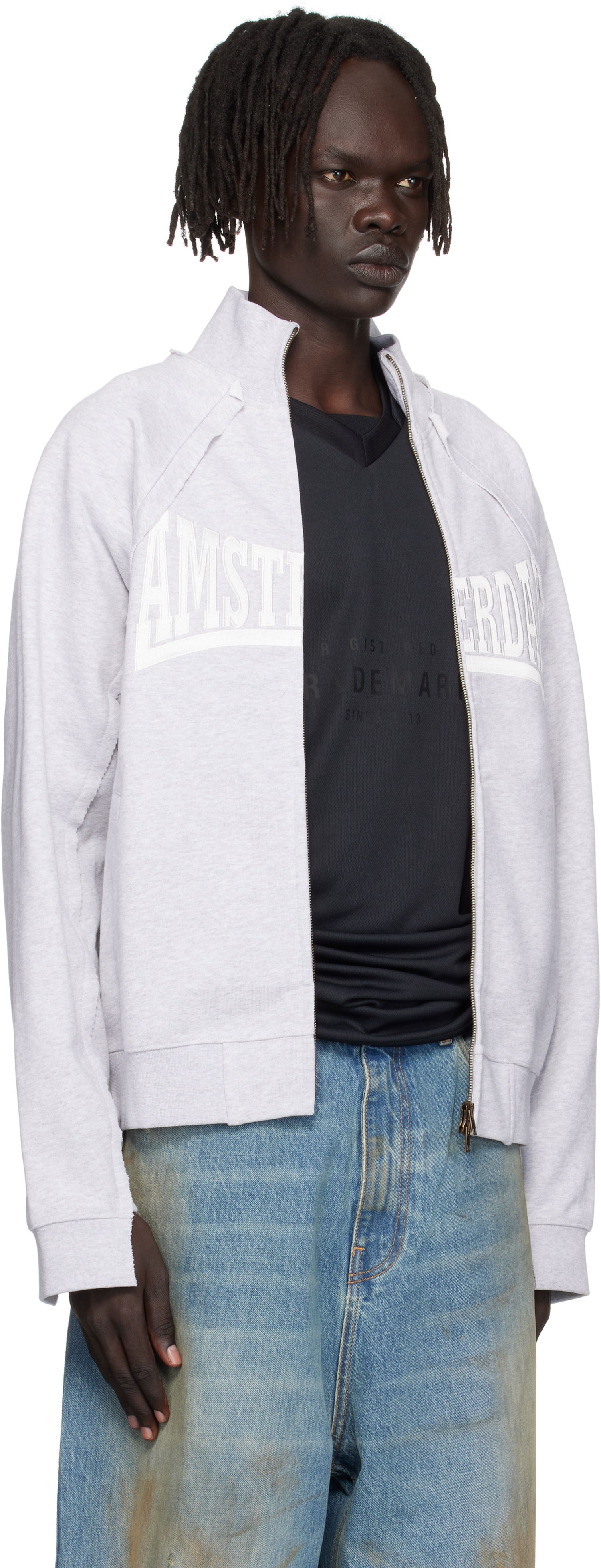 Mikina VETEMENTS Vetements 'Amsterdam' Zip-Up Sweatshirt Šedá | UH76ZU760GG, 1