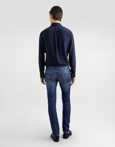Džínsy Dolce & Gabbana Dolce & Gabbana Skinny Stretch Cotton Jeans with Logo Embroidery Modrá | GY07LZG8MV1S9001, 2