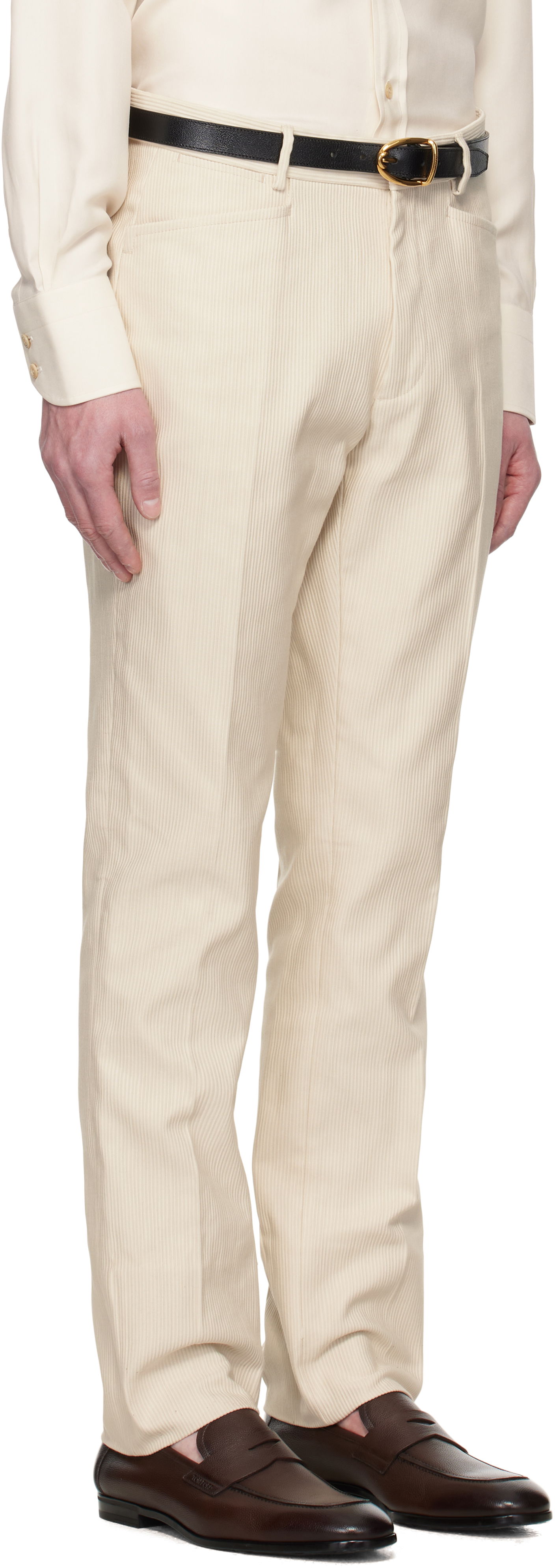 Nohavice Tom Ford TOM FORD Summer Cord Dyllan Trousers Béžová | PLPW01-CGS70, 1