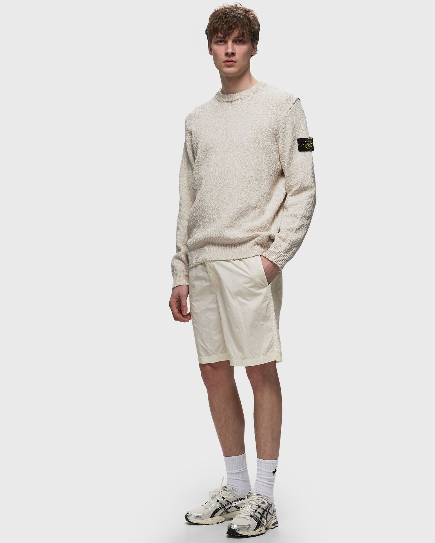 Sveter Stone Island Patch Crewneck Béžová | 8015562B1.V0091, 1