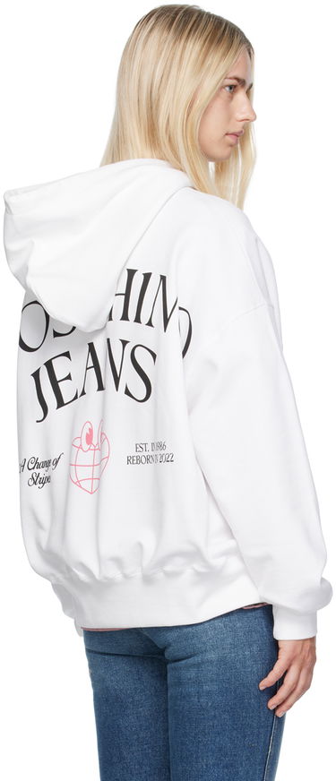 Mikina Moschino Jeans Globe Print Hoodie Biela | 242K11701, 2