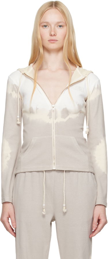 Mikina Maison Margiela MM6 Maison Margiela Interlock Cotton Jersey Zip-Up Hoodie Béžová | S62HG0028 M20110, 0