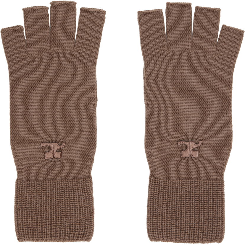 Rukavice Courrèges Courrèges Wool Fingerless Gloves Hnedá | 325MGT031FI0036
