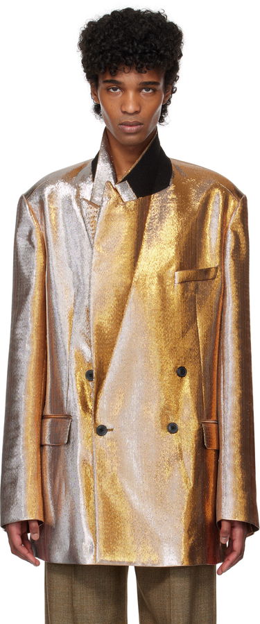 Bunda Dries Van Noten Dries Van Noten Metallic Double-Breasted Blazer Metalická | 251-020409-1091, 0