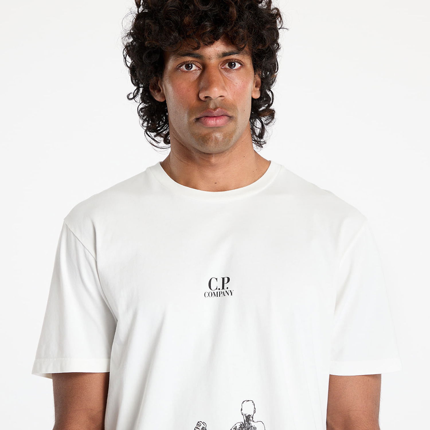 Tričko C.P. Company Graphic-Print T-Shirt Biela | 18CMTS318A005431G-103, 1