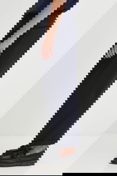 Nohavice Drôle de Monsieur Drôle de Monsieur Wool Blend Pleated Cropped Trousers Navy | I.BP192.WV008, 1