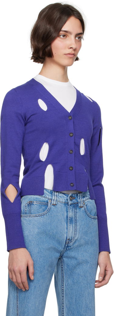 Sveter JW Anderson JW Anderson Slit Cardigan Fialová | KW1413-YN0440, 1