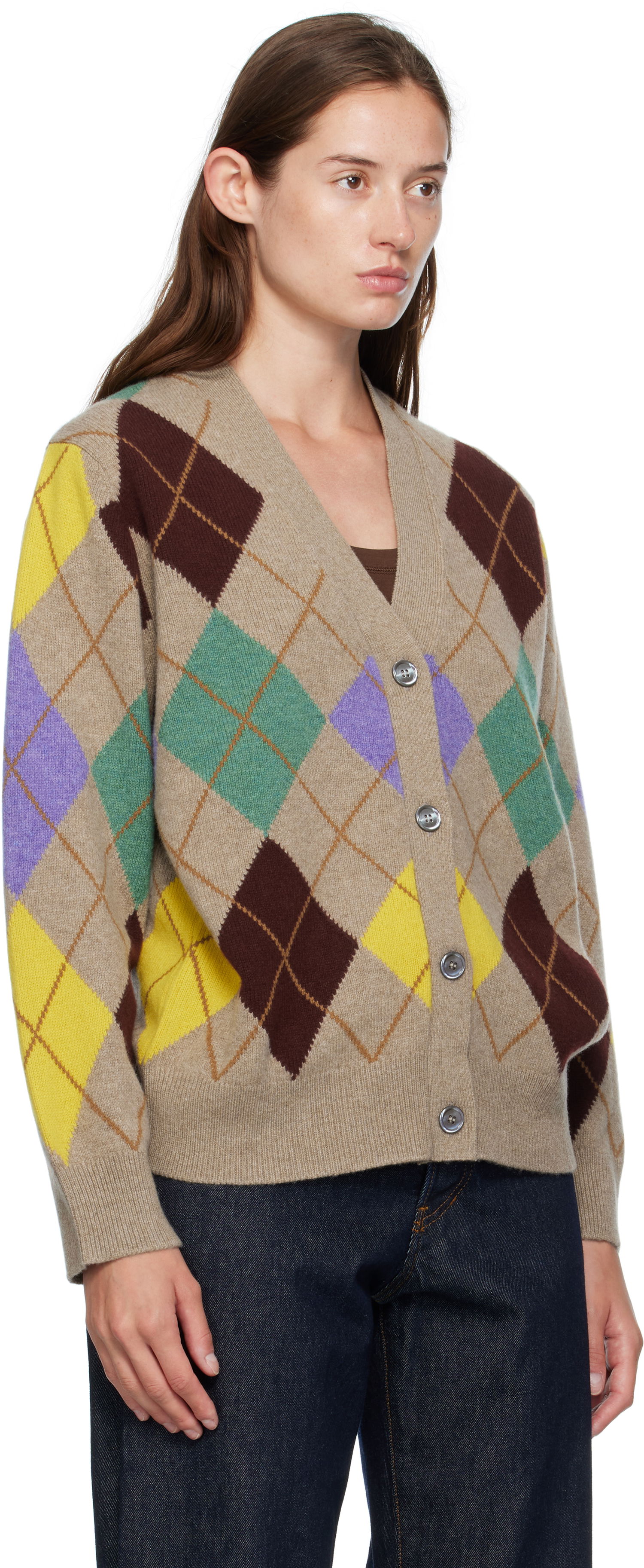 Sveter &Daughter &Daughter Ava Argyle Cardigan Béžová | WL24206, 1