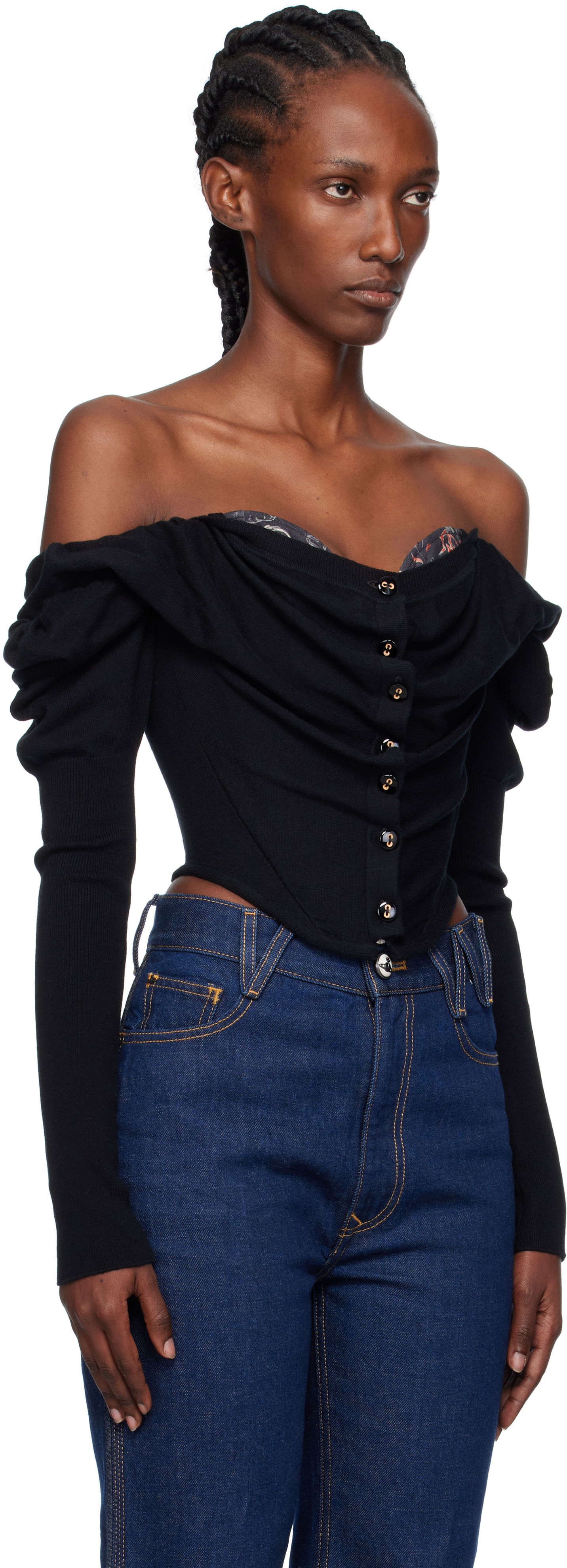 Sveter Vivienne Westwood Vivienne Westwood Bea Corset Cardigan Čierna | 1803002V-Y001V-, 1