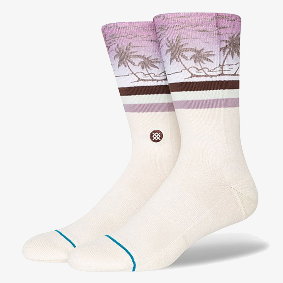 Spodná bielizeň a ponožky Stance Palm Print Crew Socks Béžová | A555D23KAN-OFW, 0
