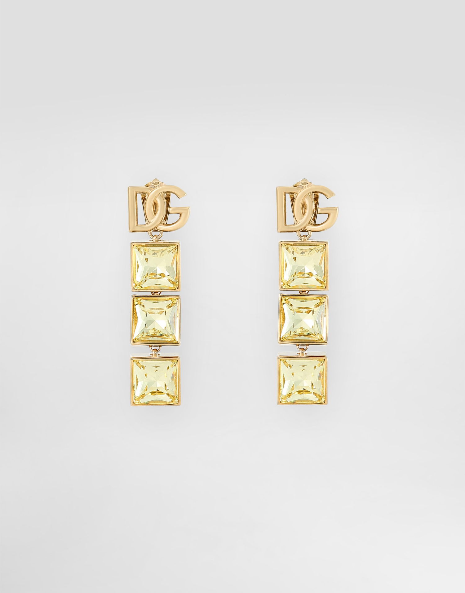 Náušnice Dolce & Gabbana Drop Earrings With Logo And Rhinestones Metalická | WER2H3W1111ZOO00, 0