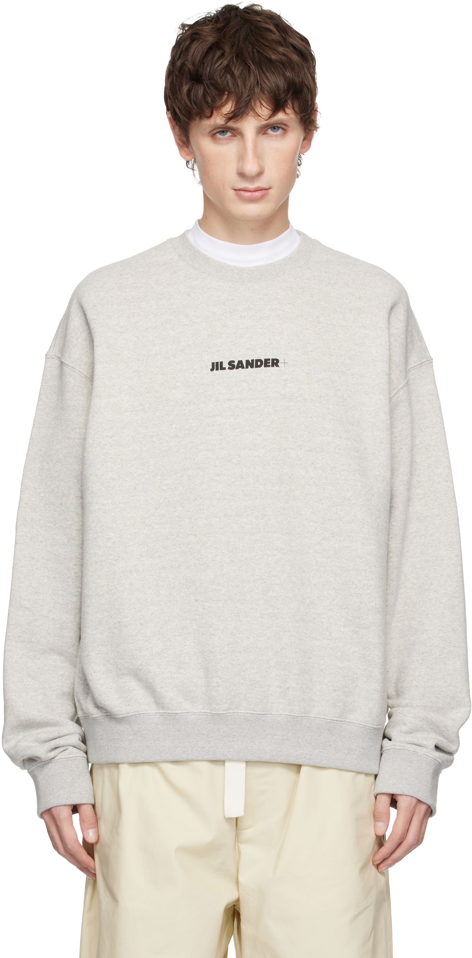 Mikina Jil Sander Cotton Compact Terry Sweatshirt Šedá | J47GU0132_J20010, 0