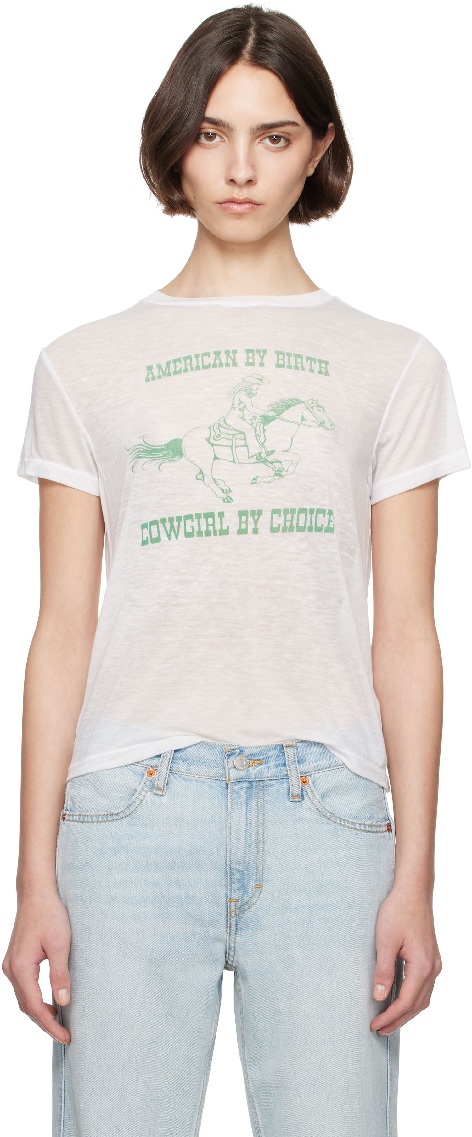 Tričko RE/DONE Re/Done Classic Burnout 'Cowgirl' T-Shirt Biela | 792-02WCGT334, 0