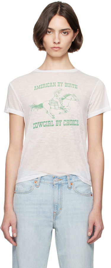 Tričko RE/DONE Re/Done Classic Burnout 'Cowgirl' T-Shirt Biela | 792-02WCGT334, 0