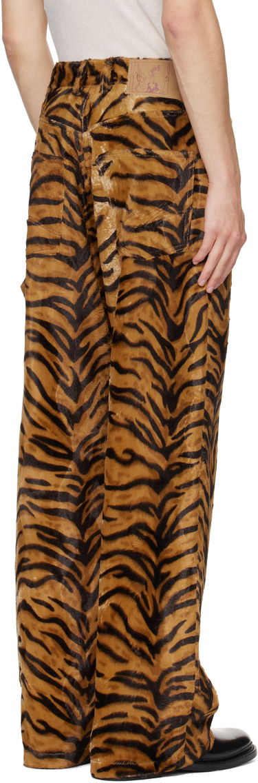 Nohavice Martine Rose Martine Rose Zip Tiger Print Trousers Hnedá | 248WF06719, 2