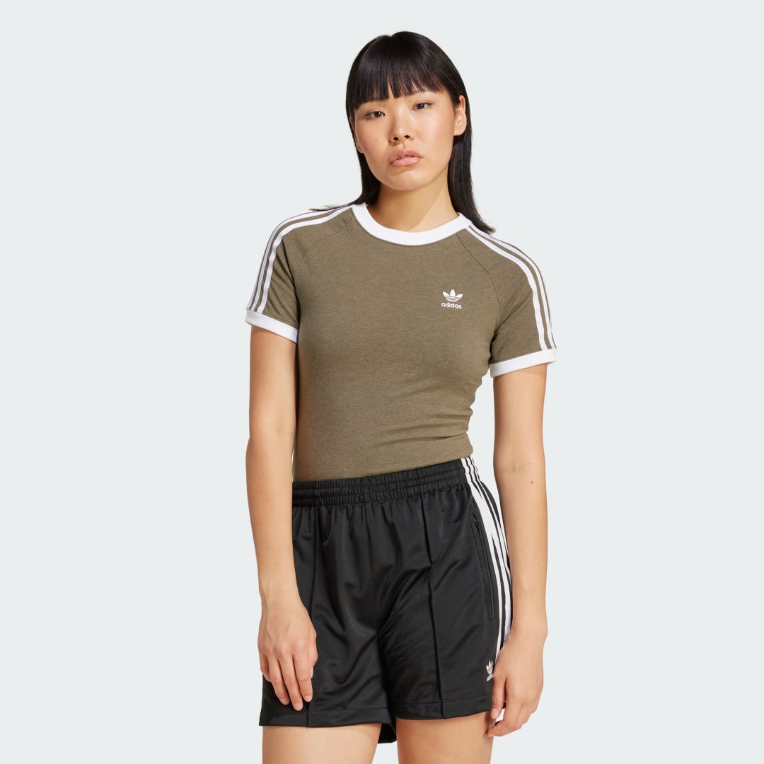 Tričko adidas Performance 3-Stripes Slim-Fit T-Shirt Zelené | IY2216, 0