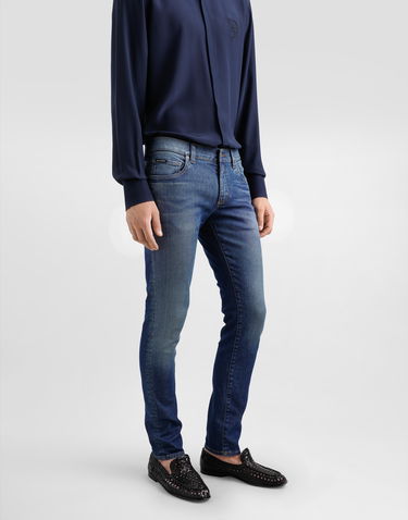 Džínsy Dolce & Gabbana Dolce & Gabbana Skinny Stretch Cotton Jeans with Logo Embroidery Modrá | GY07LZG8MV1S9001, 3