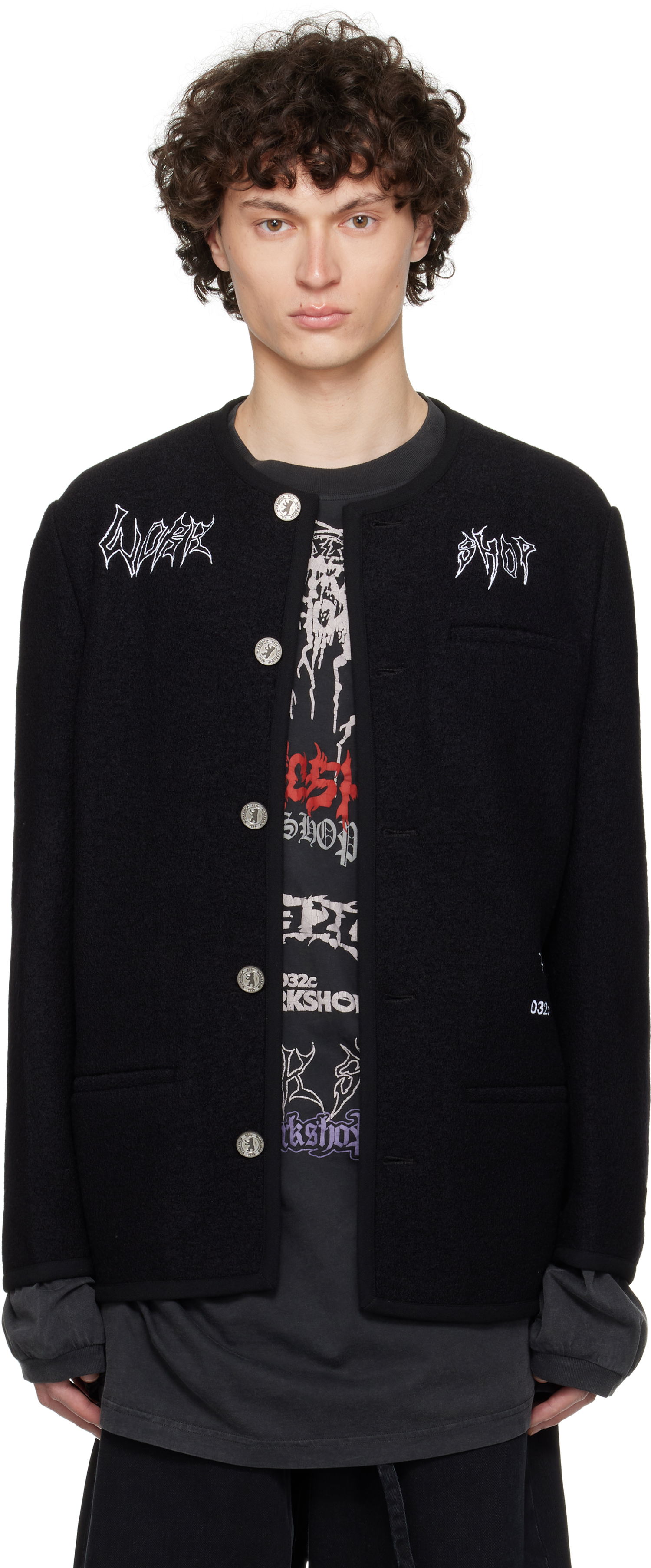 Bunda 032C Ghost Writer Wool Jacket Čierna | S25-MRW-1701-000, 0
