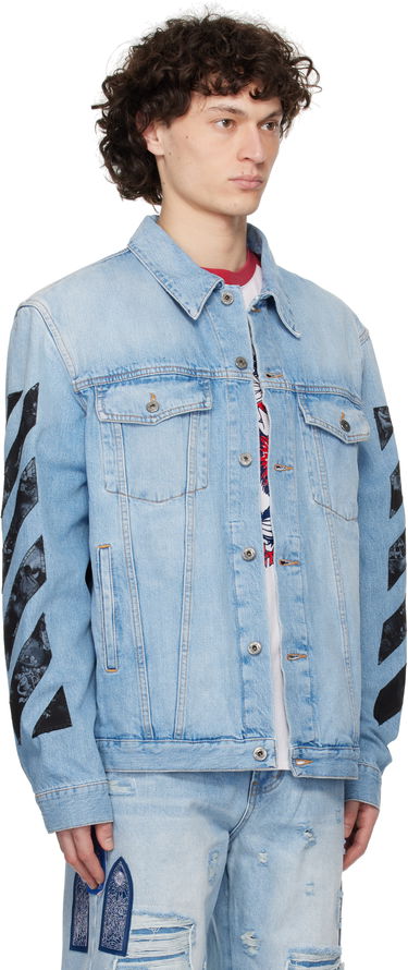Bunda Off-White Off-White Diag Arrow Skate Denim Jacket Modrá | OMYE09BS25DEN0024600, 1