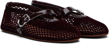 Tenisky a topánky Alaïa ALAÏA Fishnet Ballerina Flats Vínová | AA3A029A015, 3
