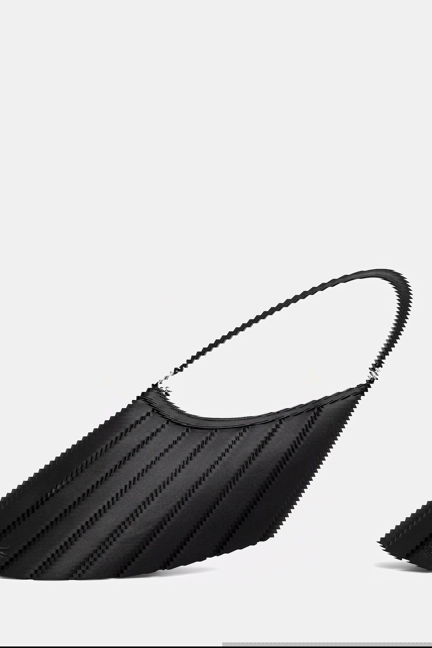 Taška cez rameno Lacoste Lacoste Pleated Leather Shoulder Bag Čierna | NU5015DP, 0