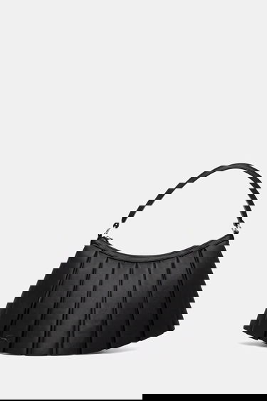 Taška cez rameno Lacoste Lacoste Pleated Leather Shoulder Bag Čierna | NU5015DP, 0