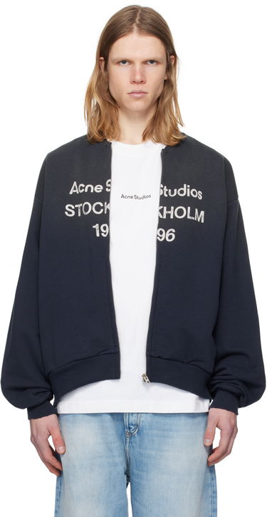 Bomber bunda Acne Studios Acne Studios Logo Zip Sweater Navy | CI0189-, 0