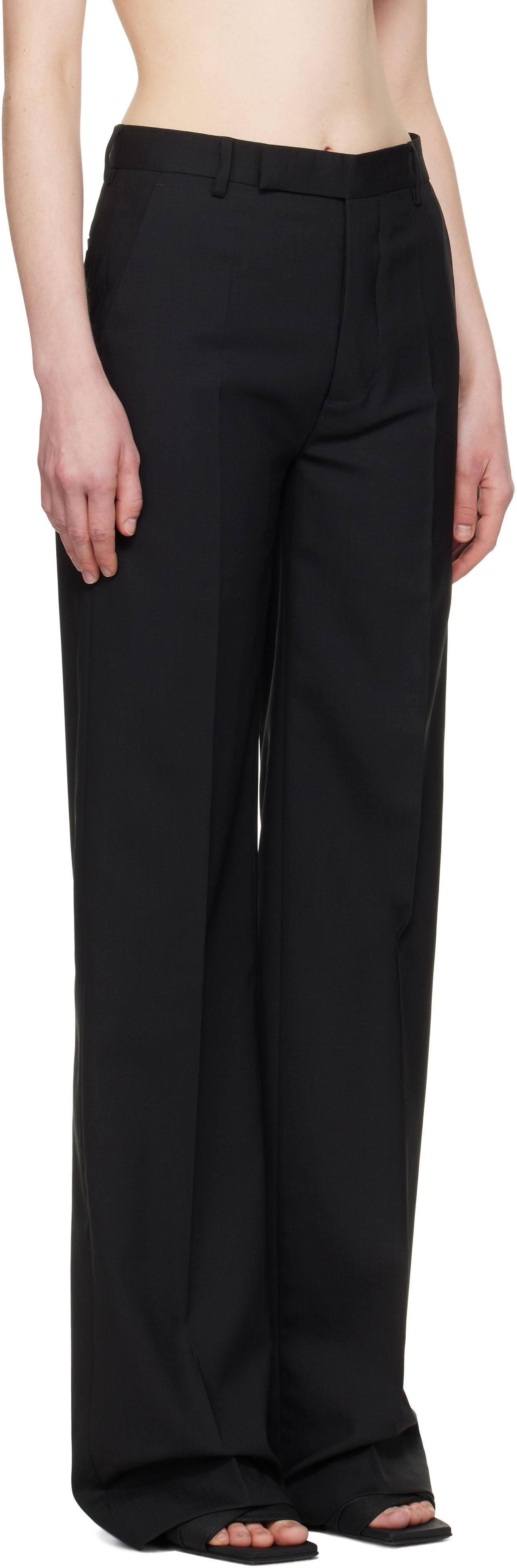 Nohavice Rick Owens Rick Owens Hollywood Dietrich Wide-Leg Trousers Čierna | RP01E7302 ZL, 1