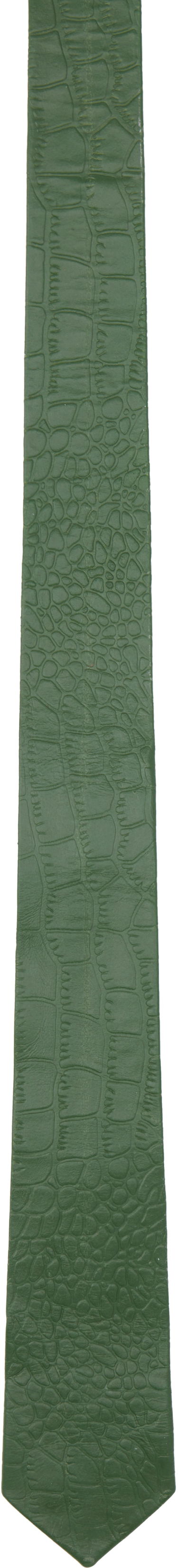 Opasok VEERT Croco Leather Tie Zelené | VR325G2, 0