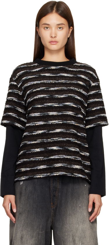 Sveter Andersson Bell Textured Striped Short-Sleeve Layered Sweater Rôznofarebný | atb1373u, 0