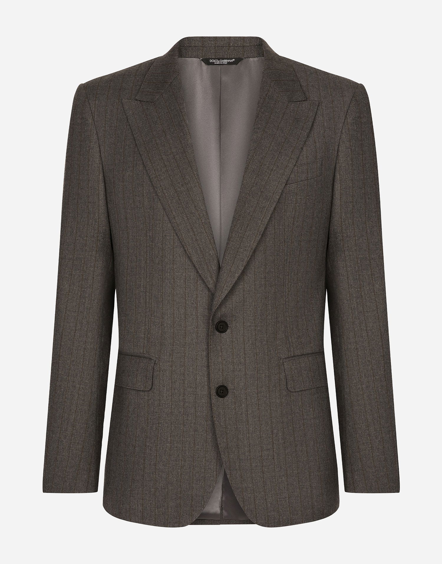 Bunda Dolce & Gabbana Dolce & Gabbana Single-Breasted Pinstripe Flannel Jacket Šedá | G2TV4TFRBDFS8051, 0