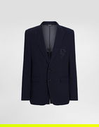 Single-breasted Cotton Jersey Jacket with Logo Embroidery