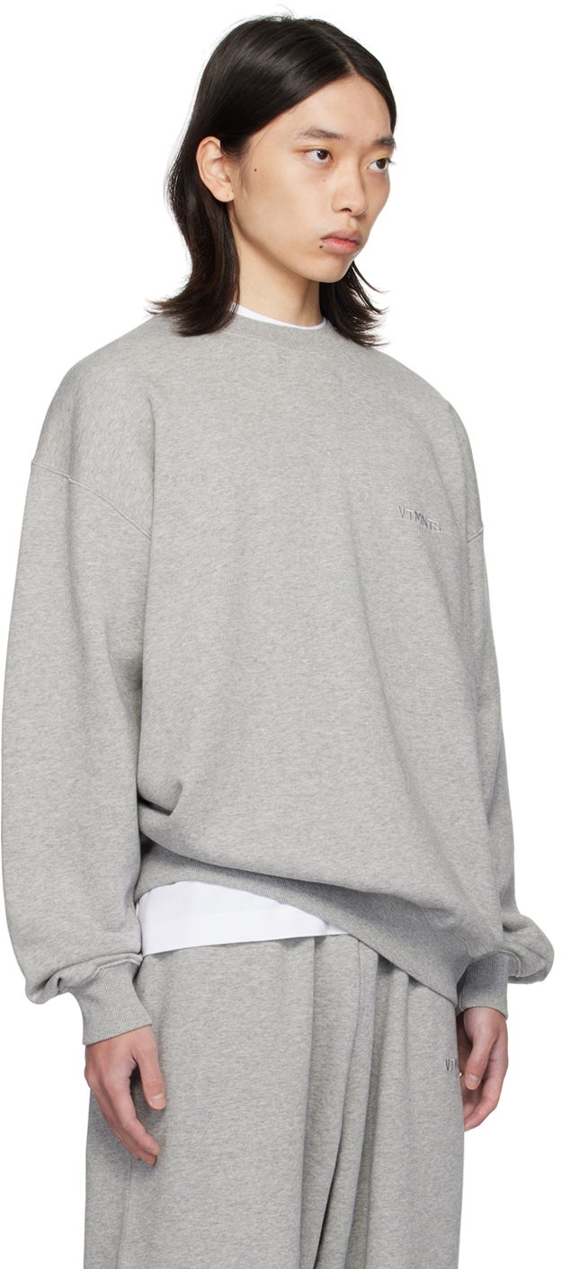 Mikina VETEMENTS Embroidered Logo Sweatshirt Šedá | VL22CW100G, 1