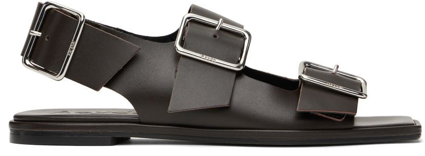 Oblečenie Aeyde Aeyde Thekla Leather Slingback Sandals Hnedá | A11-FS-BRNS08FL65-SS25-953-001