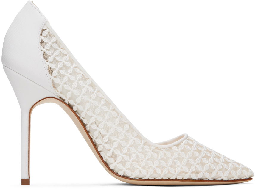 Doplnky Manolo Blahnik Manolo Blahnik BBLA Lace Pumps Biela | 423-1744, 0